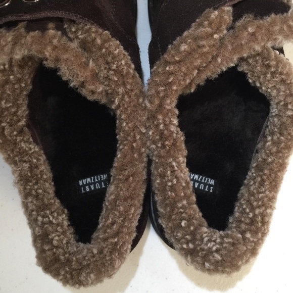 Stuart Weitzman Fur Lined Suede Shoe | Ankle Boot - Picture 14 of 16